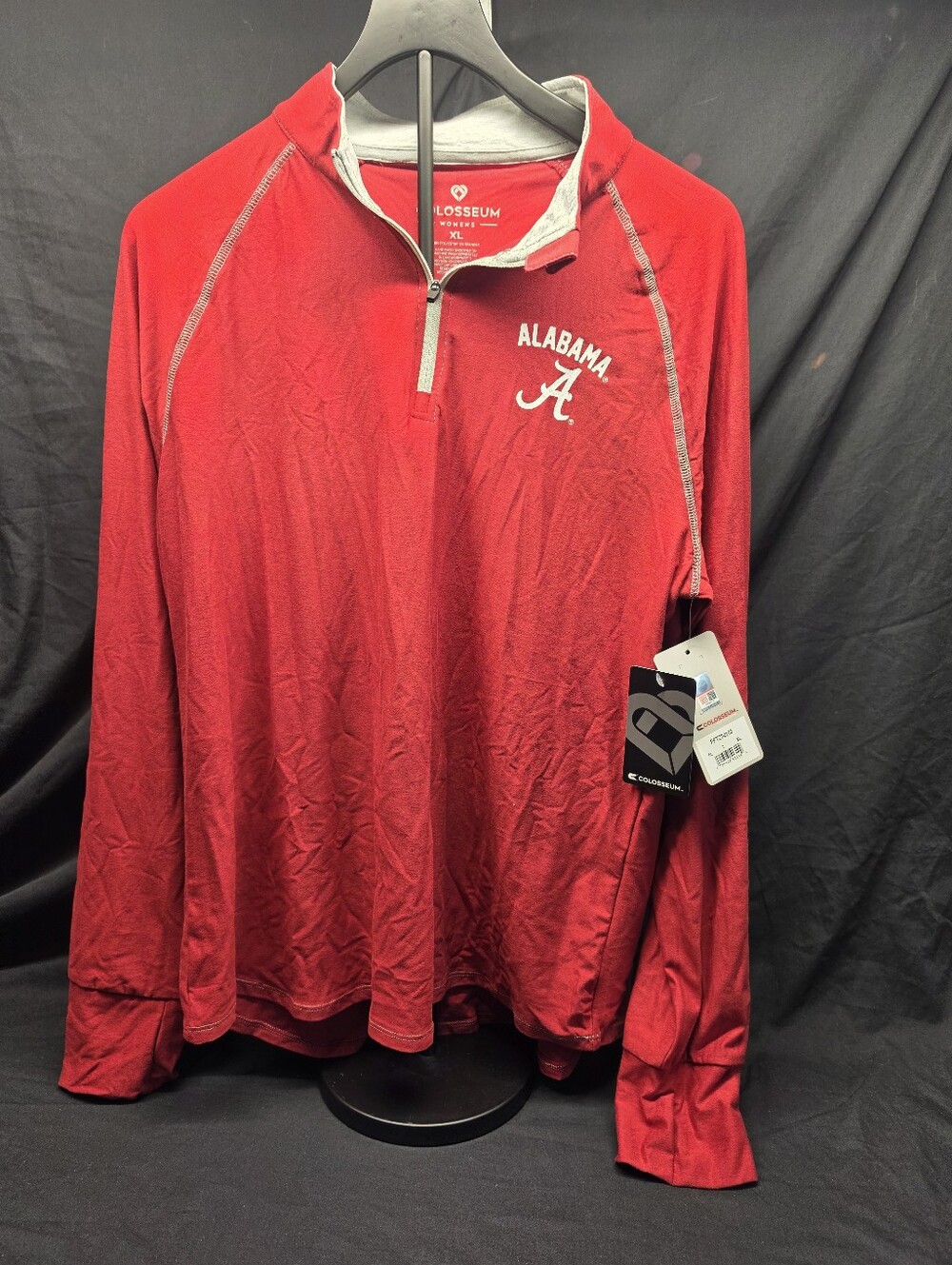 NWT Women's XL Colosseum Alabama Crimson Tide Quarter Zip Pullover Crimson